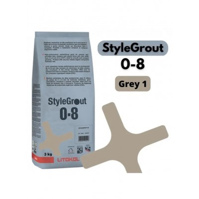 Цементна фуга Litokol StyleGrout 0-8 (Grey 1) 3 кг (SG08GRY10063)